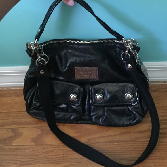 Coach Black patent leather satchel