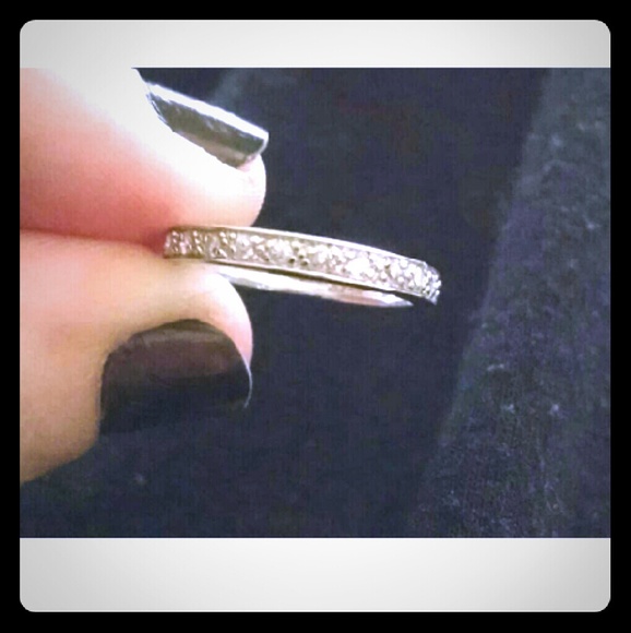 Solid sterling silver anniversary band - Picture 1 of 3