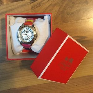 coach watch (colorful leather strap)