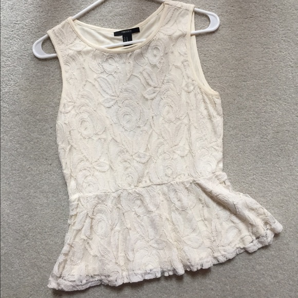 Lace peplum shirt
