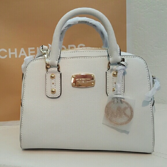 Michael Kors Saffiano Satchel White NWT