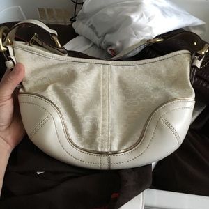 Coach white handbag