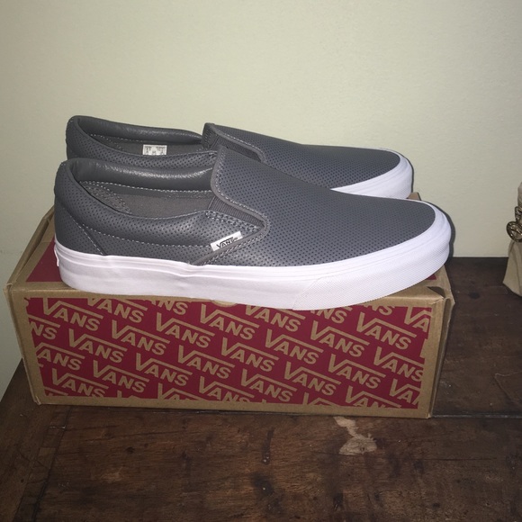 grey perforated vans