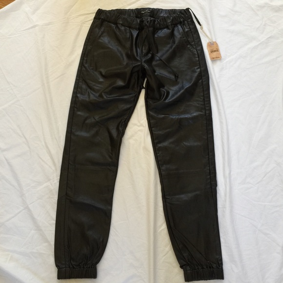 Leather skinny/jogger pant