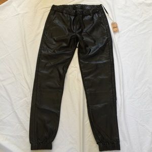 Leather skinny/jogger pant