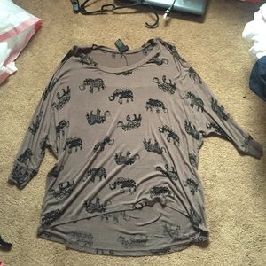 Elephant loose long sleeve shirt