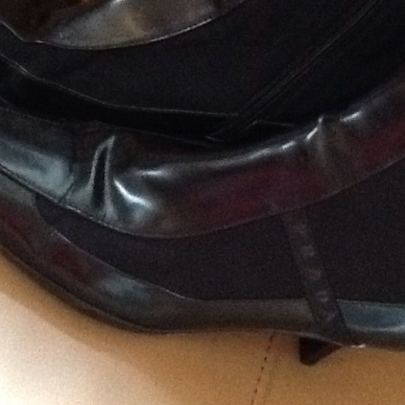 Boots Black Prada Size 39 Stretch & Leather - Picture 2 of 4