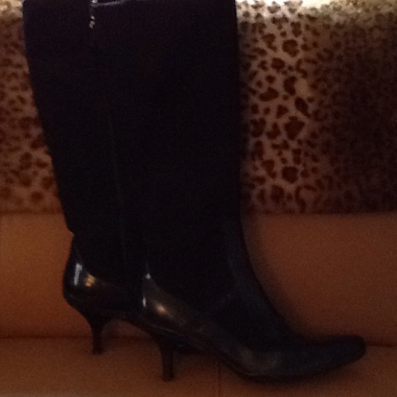 Boots Black Prada Size 39 Stretch & Leather - Picture 4 of 4