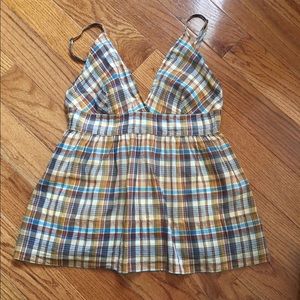 Plaid J.Crew tank