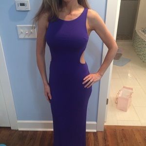 Purple Bebe dress with side cut outs