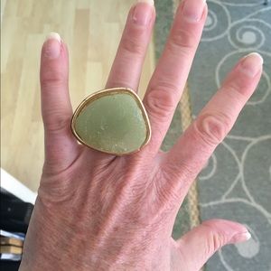Large green stone ring
