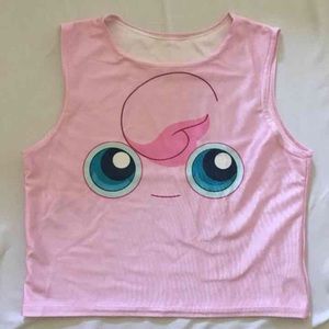 NWOT adorable pink jigglypuff crop tank top
