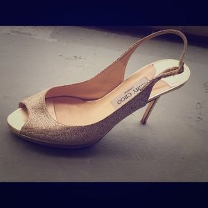 Jimmy Choo golden sparkle high heel