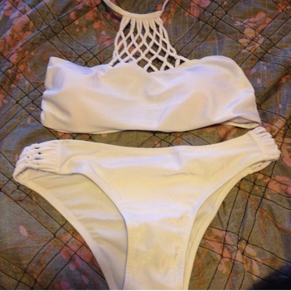 White strappy bikini