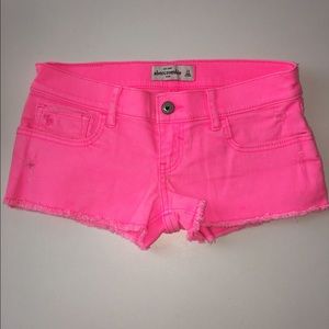 Abercrombie & Fitch Hot Neon Pink Jean Shorts