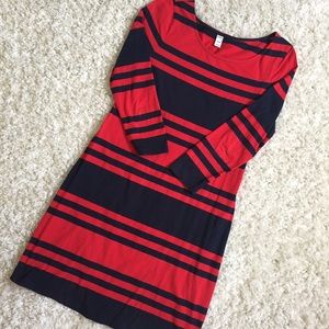 Red & Navy Striped Dress