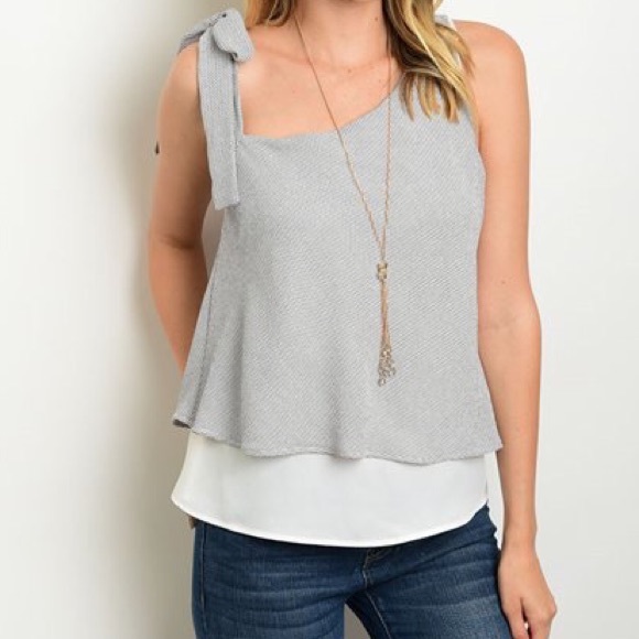 Black & White Polka Dot Bow Tie Tank —Final Sale