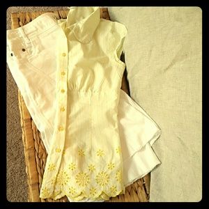 Short sleeve button down blouse