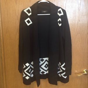 Open front cardigan sweater.