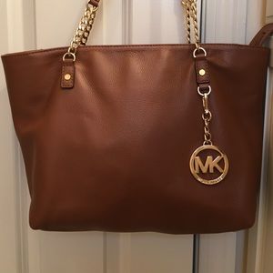 Brown leather MK bag