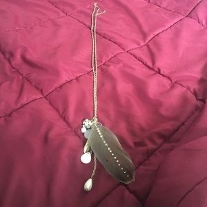 Forever 21 necklace with feather and charms