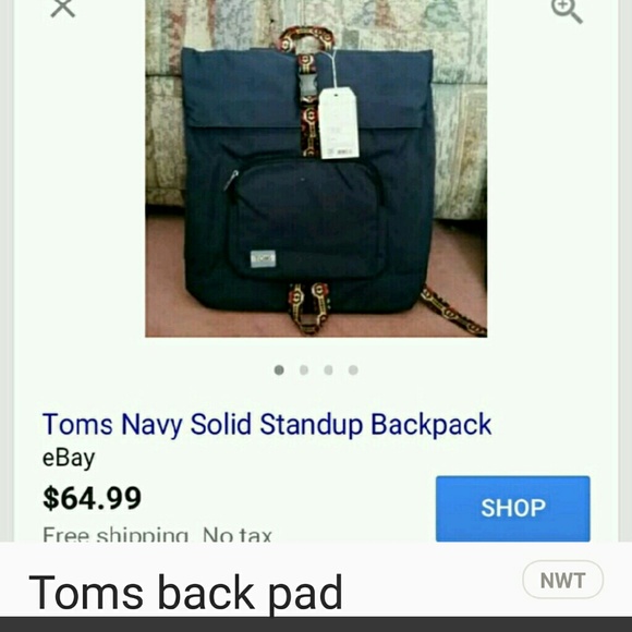 Navy blue TOMS backpack
