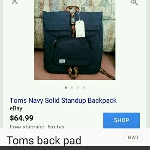 Navy blue TOMS backpack