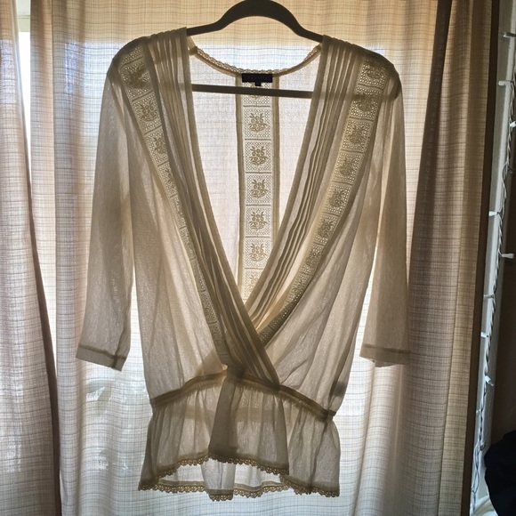 Beautiful sheer wrap blouse