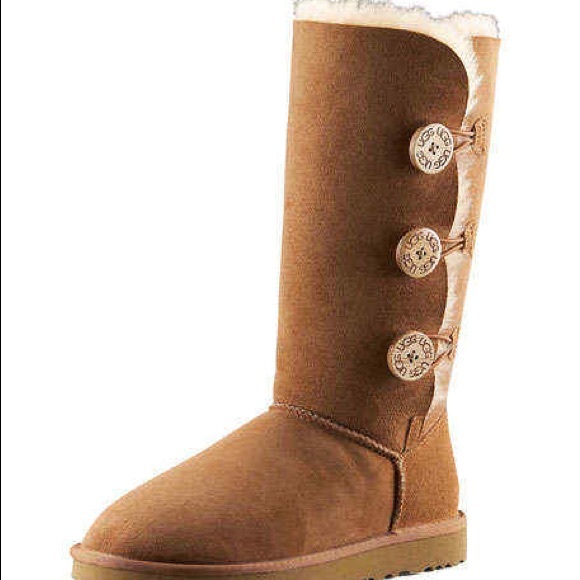 Kids Chestnut UGGS Bailey Button Triplet
