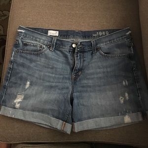 Boyfriend blue jean shorts