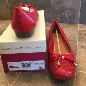NEW Red Leather VANESSA Flats