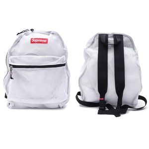 White Supreme mesh backpack