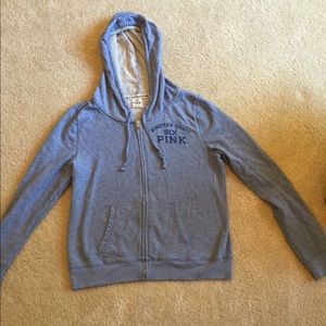 VS PINK blue zip hoodie lightweight