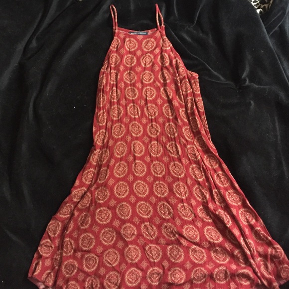 Red Patterned Brandy Melville Tank Dress