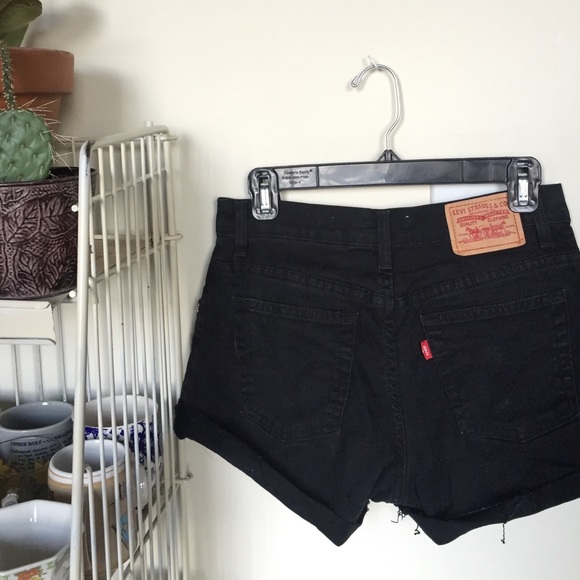 Levi's black denim shorts