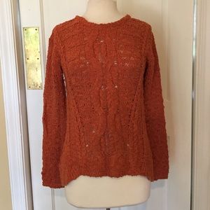 Burnt Orange Cable Knit Sweater