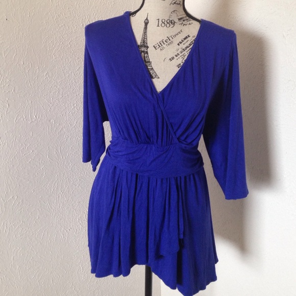 Kiyonna Tops - Kiyonna royal blue wrap top