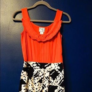 Tabitha Orange top Black/White Dress