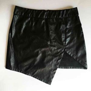 UO leatherette asymmetrical hem skirt