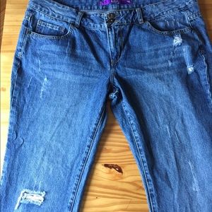 CJ Pink Distressed straight leg jeans