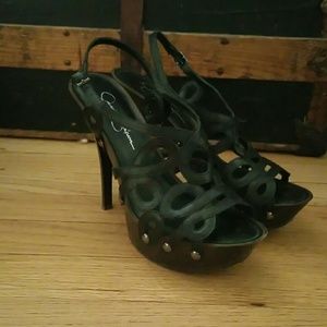 Jessica Simpson Shoes - Black Lazer Cut Platform Clogs Jessica Simpson Shoes - Black Lazer Cut Platform Clogs