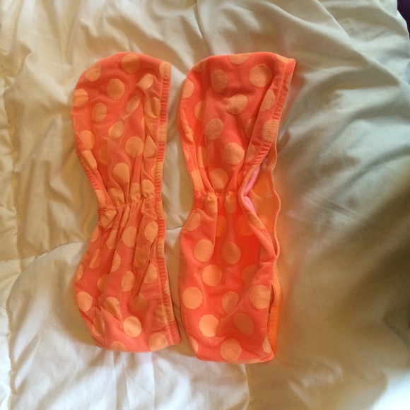 Coral polka dot bandeaus - Picture 1 of 3