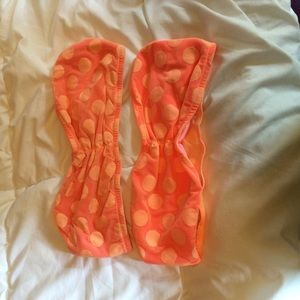 Coral polka dot bandeaus