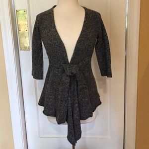 Charcoal Gray Wrap Sweater