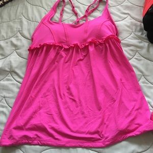 Hot Pink Lorna Jane Active Ultra Feminine Tank