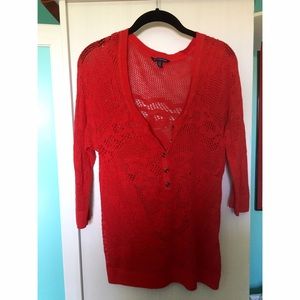 Red knitted shirt