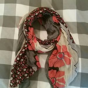 Floral and Geometric Pattern Scarf