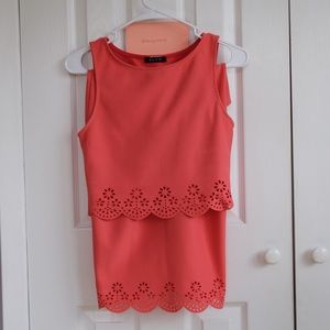 BLVD: Coral Crop Top and Midi Skirt