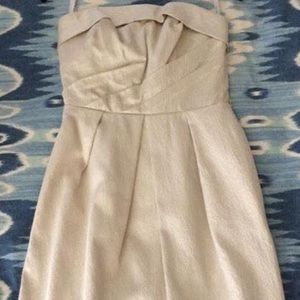 Champagne strapless cocktail dress