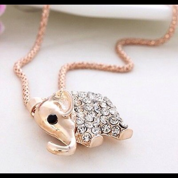 Rose Gold Filled Elephant Necklace - Picture 2 of 3